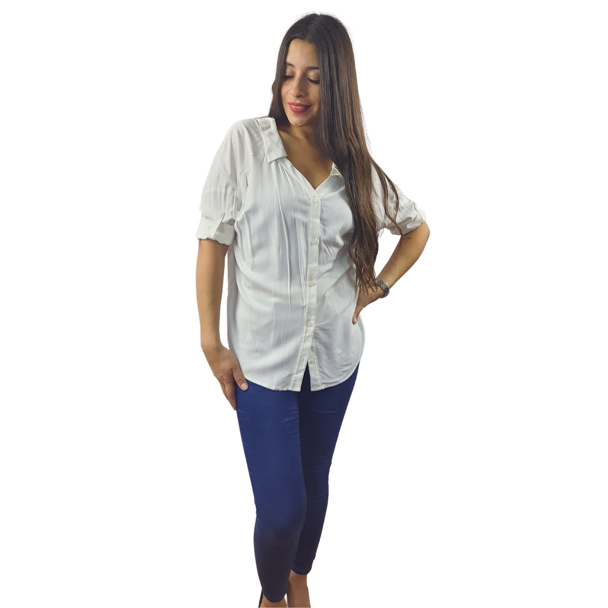 Camisa Vero Moda Blanco Style MAY SOLID 3/4 SHIRT(TP)