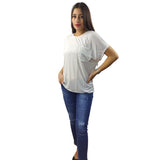 Polera Vero Moda Blanco Style ANJA FRILL S/S JERSEY TOP(HOMEWEAR)
