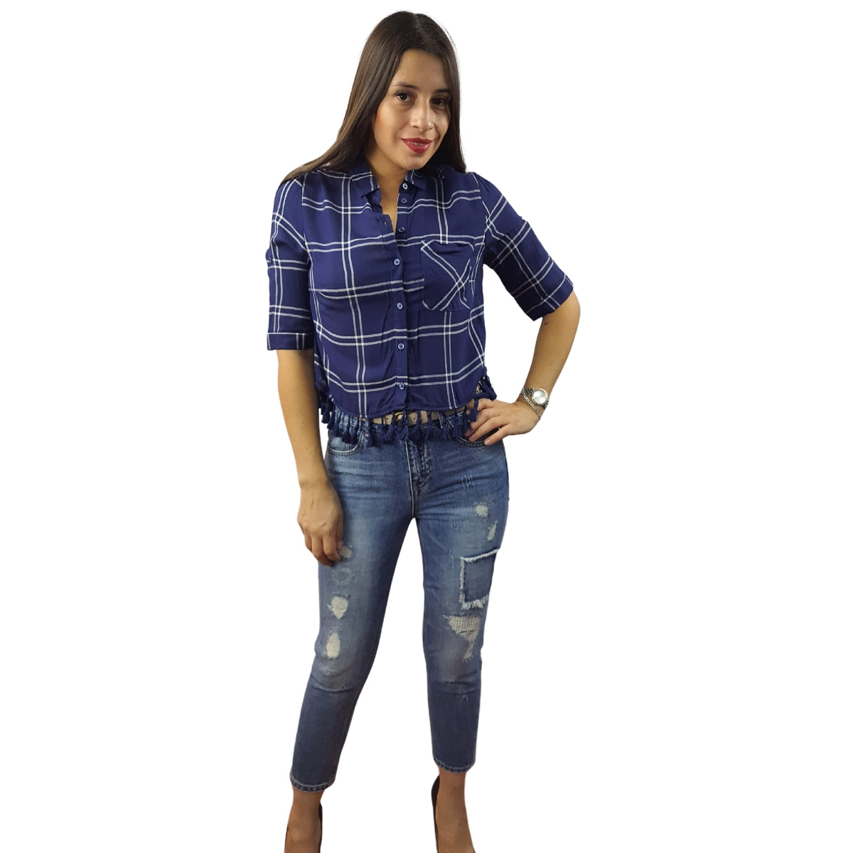 Blusa Vero Moda Azul Oscuro Style SISTER 1/2 SHIRT(HH)