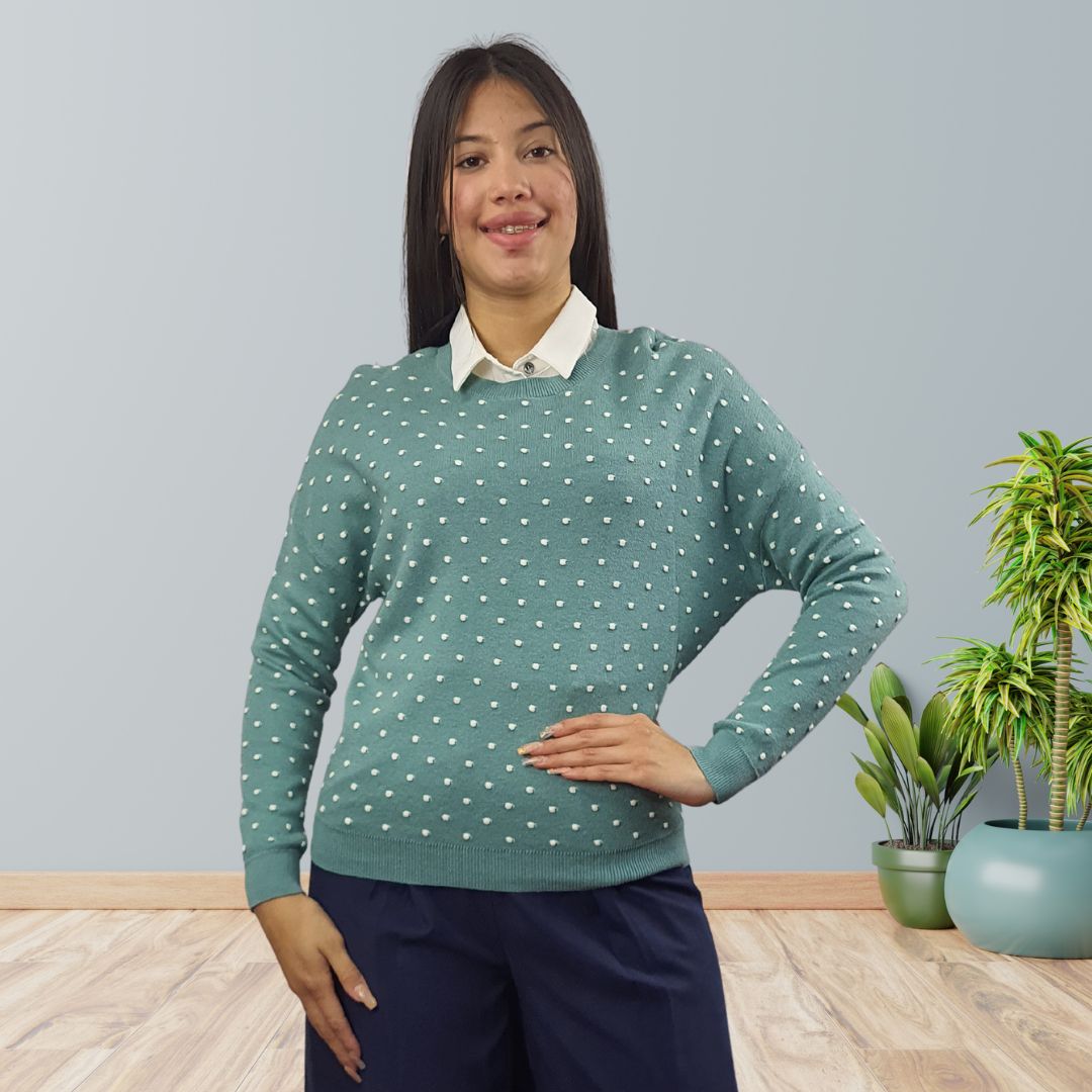 Sweater Vero Moda Verde Style DOTS L/S KNIT SET(MW-EC-2)