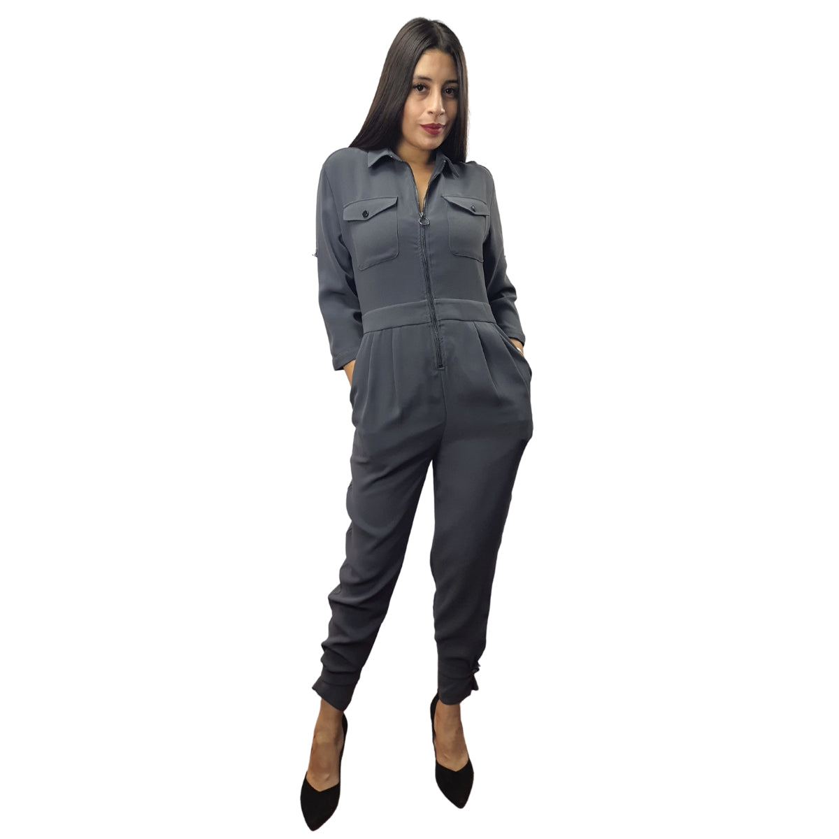 Entero Vero Moda Gris Style HONEYMOON ZIPPER CARROT CATSUIT(NL)