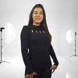 Blusa Vero Moda Negro Style PINE L/S KNIT(NL)