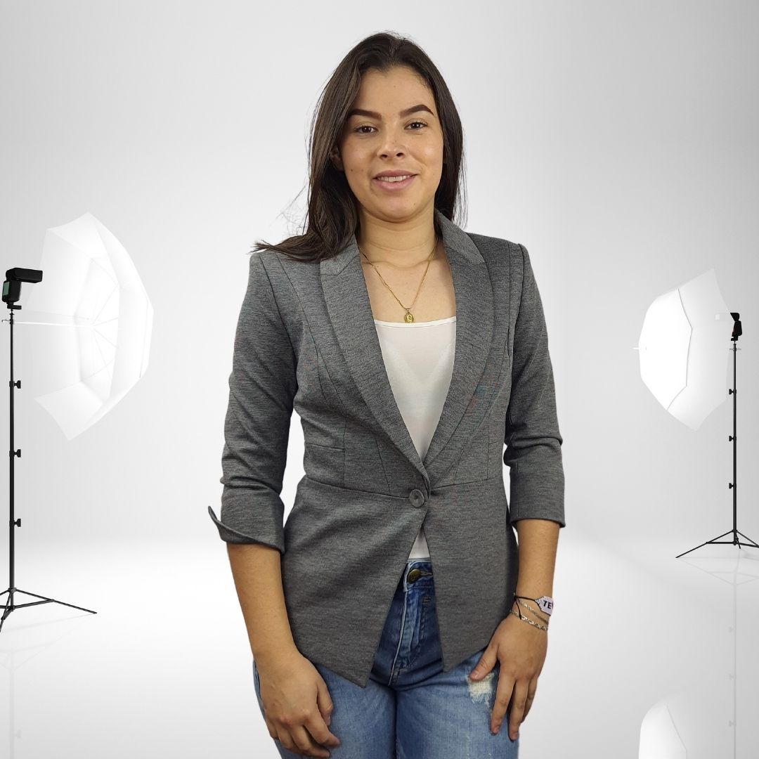 Blazer Vero Moda Gris Style RETAIL ASHLEY SOLID 3/4 BLAZER(VMC-NL)