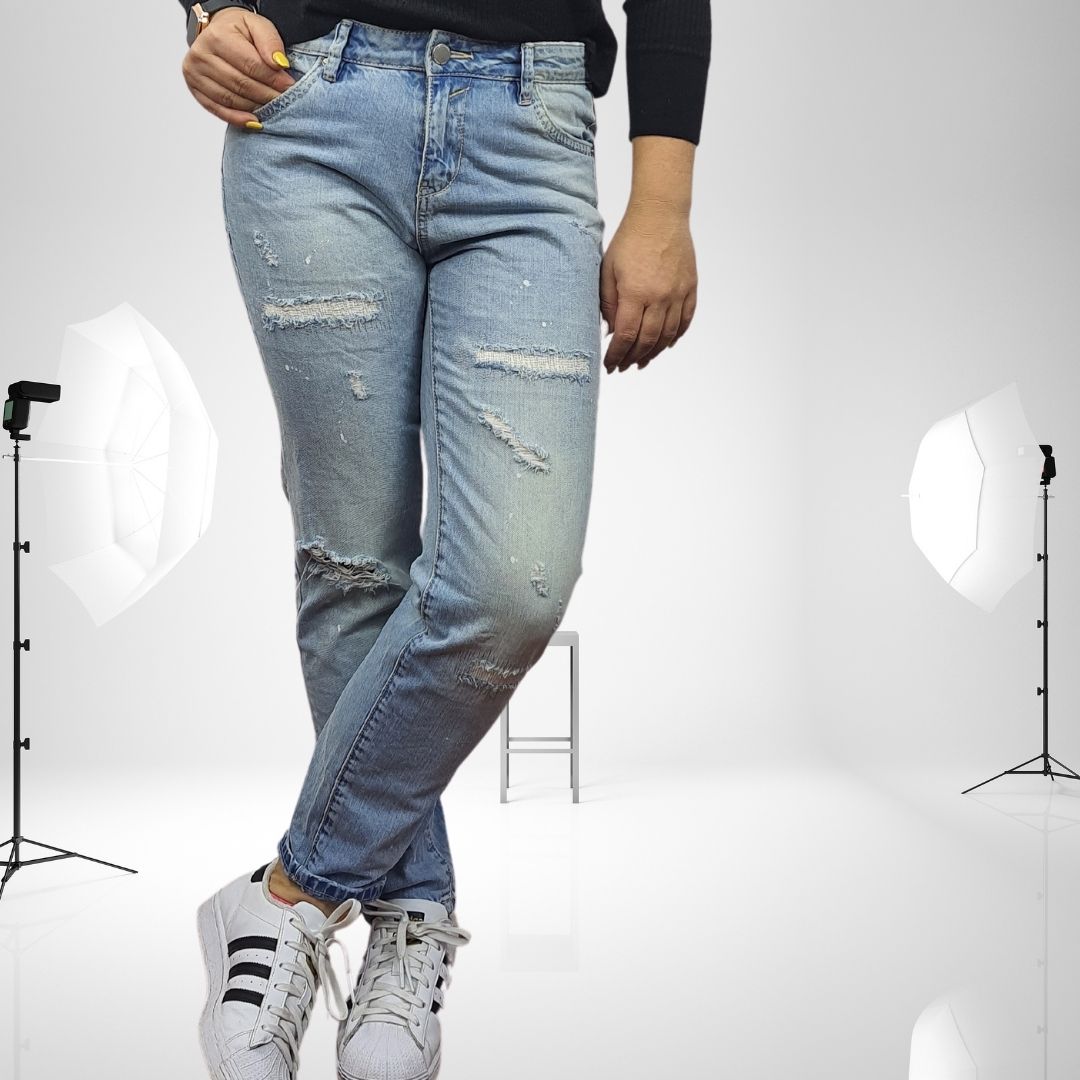 Jeans Vero Moda Azul Claro Style LAURA 9/10 BOYFRIEND JEANS(BN-CT-2)