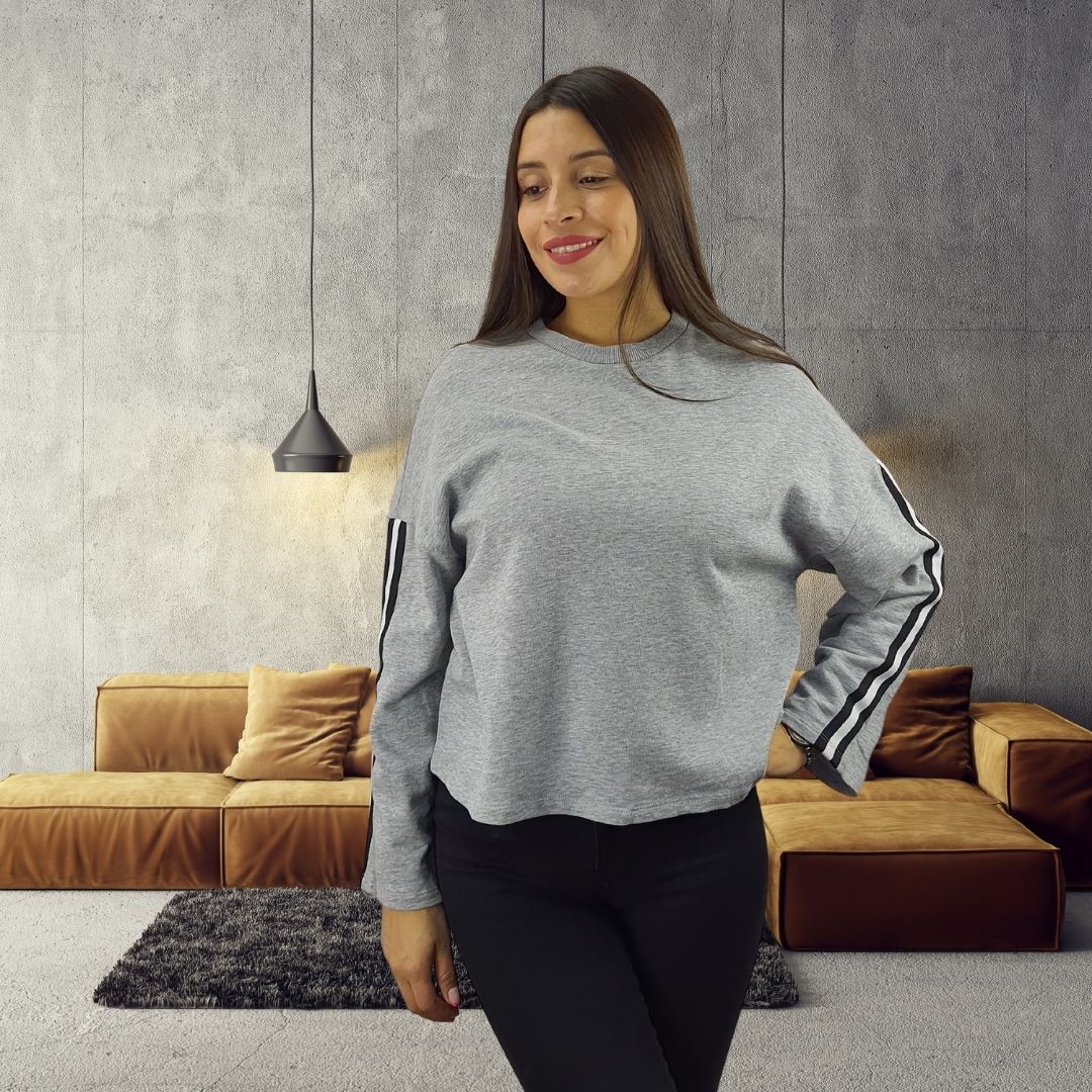 Sweater Vero Moda Gris Style HEDY L/S SWEAT(HOMEWEAR)