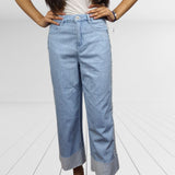Jeans Vero Moda Azul Claro Style SHANGHAI JAX 7/8 HW LOOSE JEANS(LL)