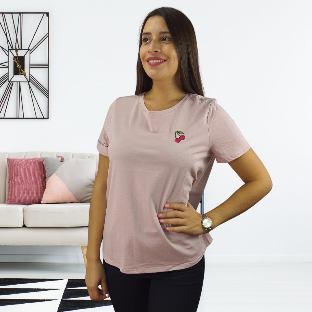 Polera Vero Moda Rosa Vieja Style FEMALE S/S JERSEY TOP CL8(HOMEWEAR)