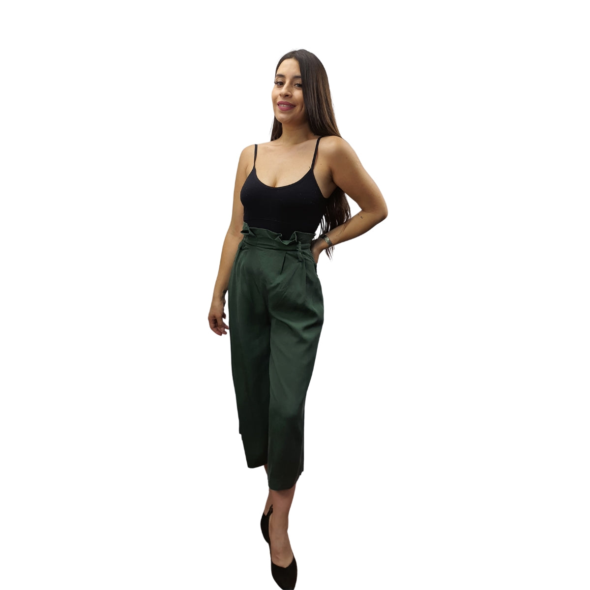 Pantalón Vero Moda Verde Style BENNET SOFT 7/8 WIDE PANTS(NN)