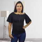 BLusa Vero Moda Negro Style ICY 1/2 TOP(VMC-TP)