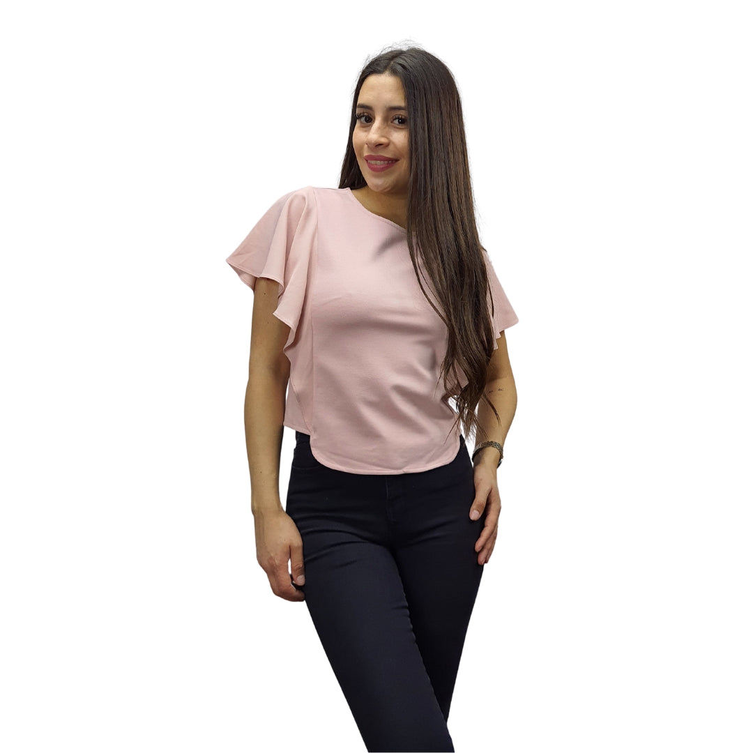 Blusa Vero Moda Rosa Vieja Style FRILL S/S JERSEY TOP(VMC-EL)