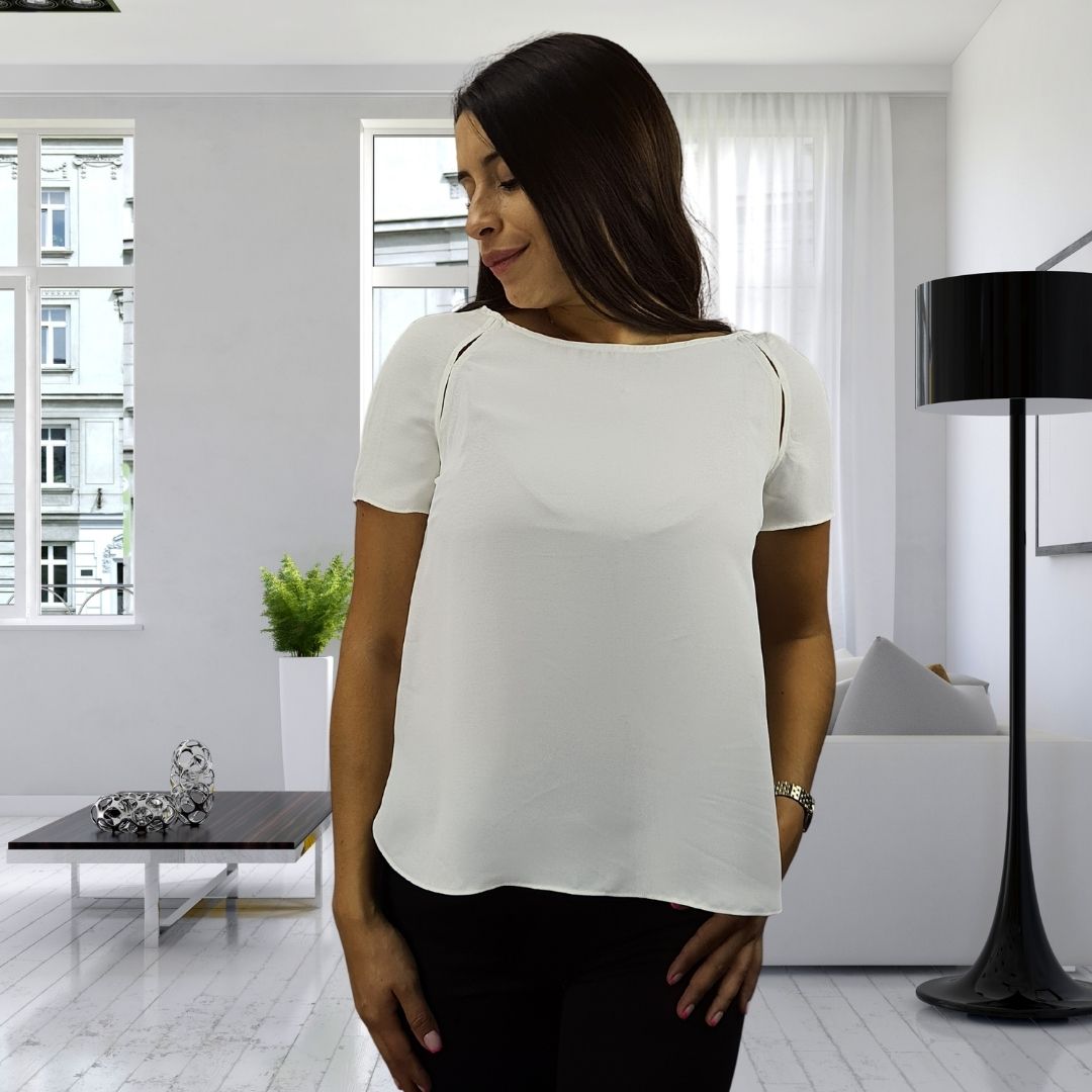 Blusa Vero Moda Blanco  Style ELVA S/S WOVEN TOP(VMC-TP)