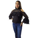Blusa Vero Moda Negro Style SCOTT 7/8 TOP(NR)