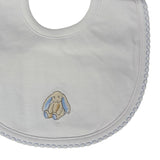 Babero Babycottons Charlie Rabbit Rever Small Bco Celeste