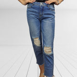 Jeans Vero Moda Azul Style UNITED 9/10 MW GIRLFRIEND JEANS(NR)