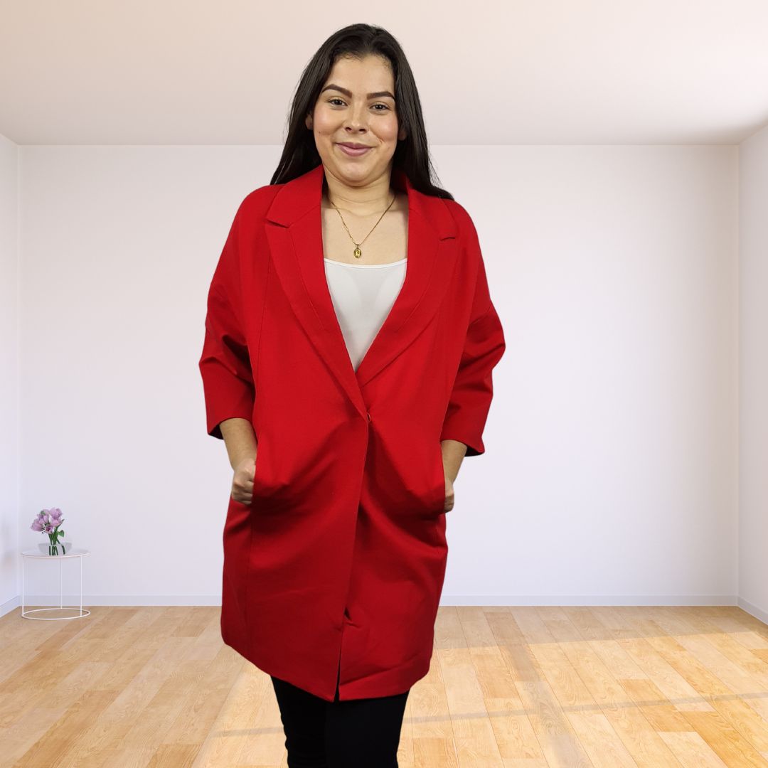 Blazer Vero Moda Rojo Style PENNY 7/8 SWEAT COAT(RN)