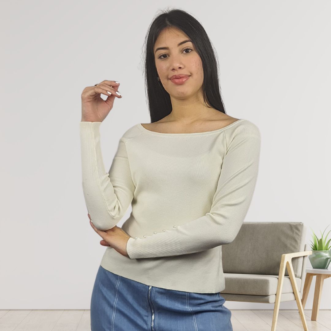 Sweater Vero Moda Blanco Style MOFEI L/S KNIT(VMC-DR)