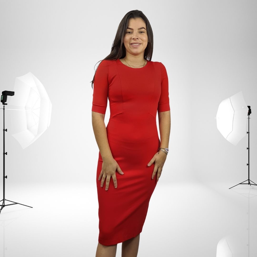 Vestido Vero Moda Rojo Style COCO 1/2 JERSEY DRESS(VMC-PM-ET-2)