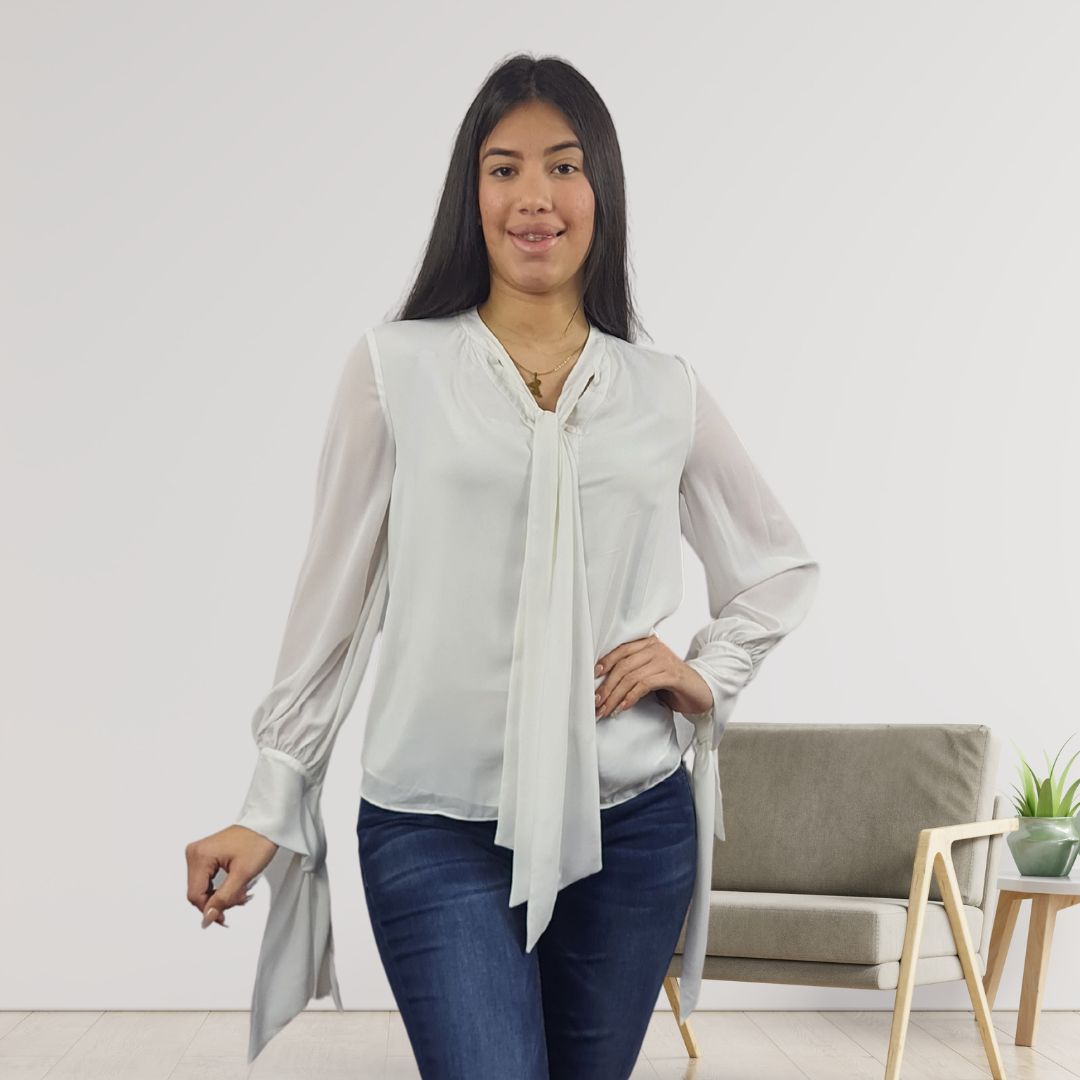 Blusa Vero Moda Blanco Style NIKI L/S SHIRT(VMC-DR)