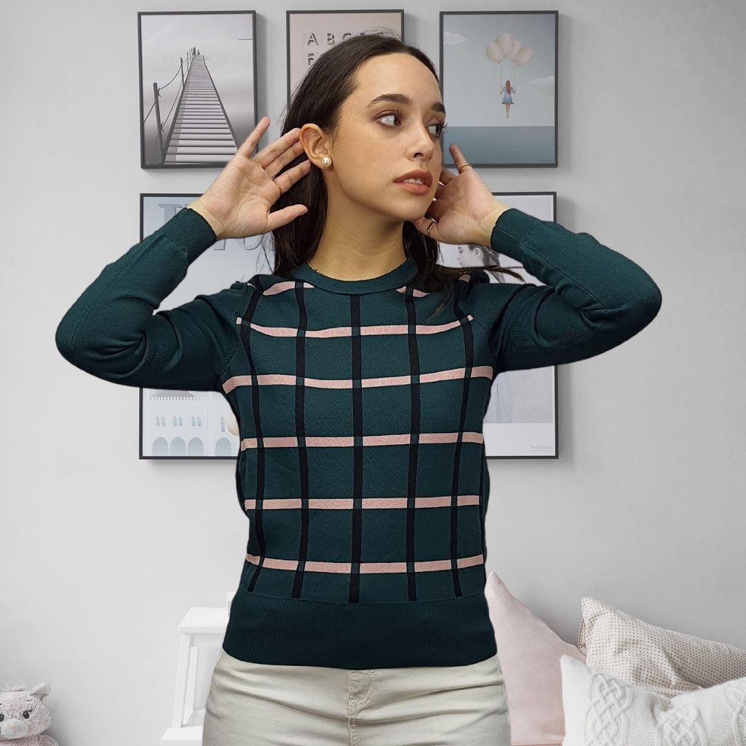 Sweater  Vero Moda Verde  Style GUM L/S KNIT SET(MW-ET-1)