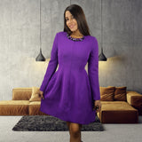 Vestido Vero Moda Morado Style NEE L/S DRESS(MW-ET-2)