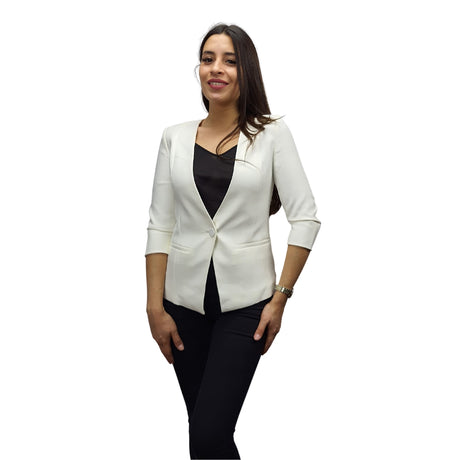 Blazer Vero Moda Blanco Style EYELET SLIM 7/8 BLAZER(VMC-RN)