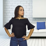 Blusa Vero Moda Negro  Style DIAMOND 1/2 JERSEY TOP(VMC-TP)