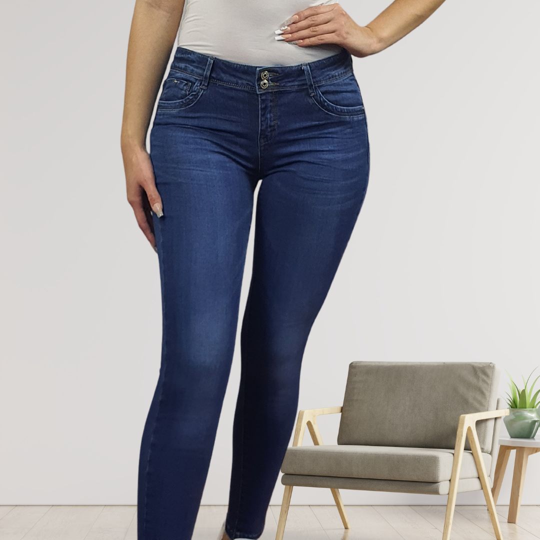 Jeans Vero Moda Azul Oscuro Style FANNY 9/10 X-SLIM JEANS(BN)