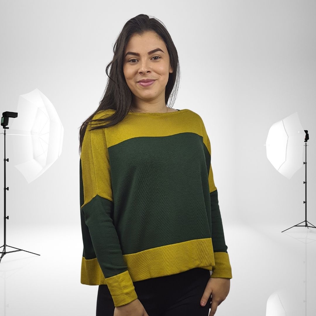 Sweater Vero Moda Verde Style CONTRAST L/S KNIT(VMC-PM-EC-1)