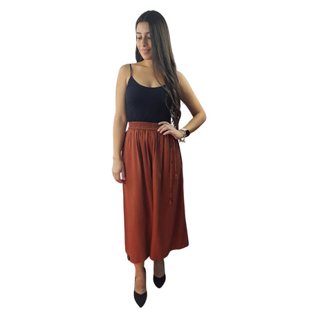 Pescador Vero Moda Marron Style JULY SOFT 7/8 WIDE PANTS(HH)