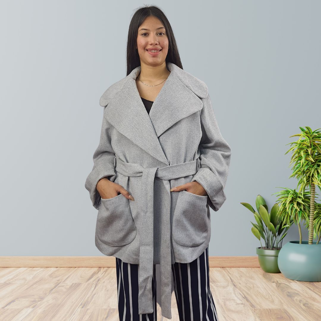 Blazer Vero Moda Gris Style JACKLYN L/S WOOL COAT(VMC-NL)