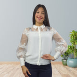 Blusa Vero Moda Blanco Style BELLA L/S SHIRT(VMC-BJ)