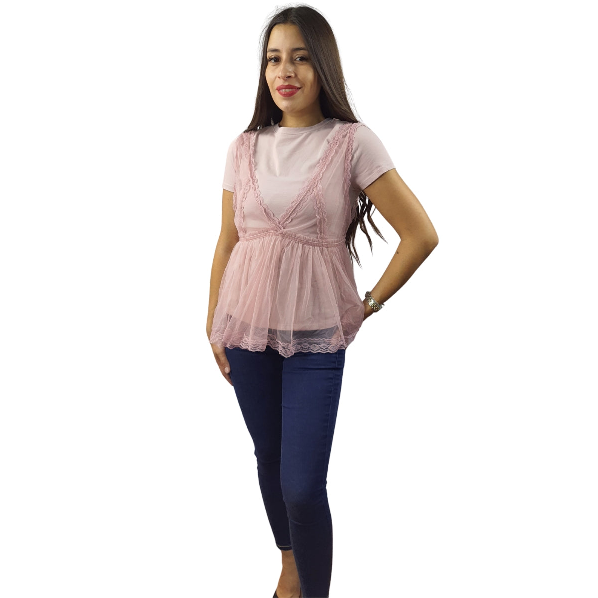 Blusa Vero Moda Rosa Vieja Style CHOICE LADE S/S TOP SET(NR)-OR