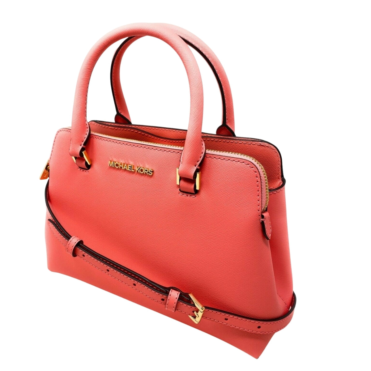 Cartera Michael Kors IDINA Satchel Leather Coral Reef SmColor CORAL REEF