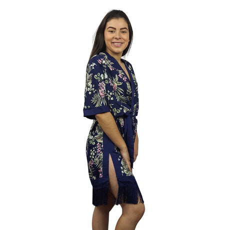Bata de Pijama  Vero Moda Azul Oscuro Style JULIE 1/2 ROBE(HOMEWEAR)