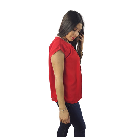 Blusa Vero Moda Rojo Style SALOME S/L SHIRT(VMC-NN)