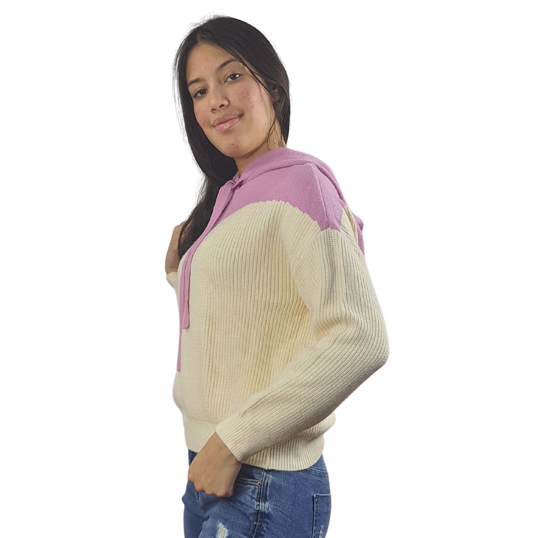 Sweater Vero Moda Lila y Beige Style CHOICE FAMIE L/S KNIT-OR