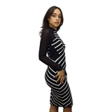 Vestido Vero Moda Negro y Blanco Style RUBY L/S KNIT DRESS(PM-ET-2)