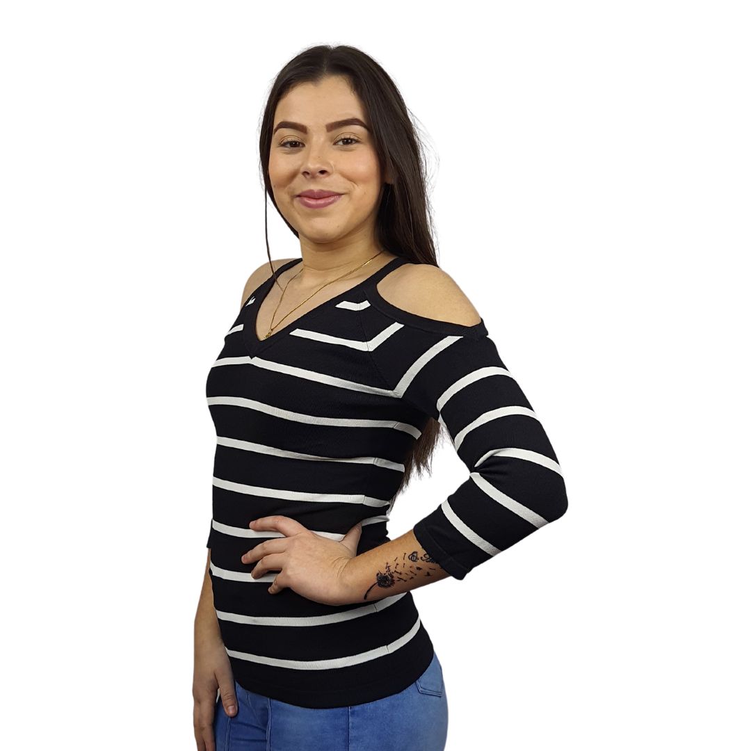 Blusa Vero Moda Negro Style CUT 3/4 KNIT(NL)