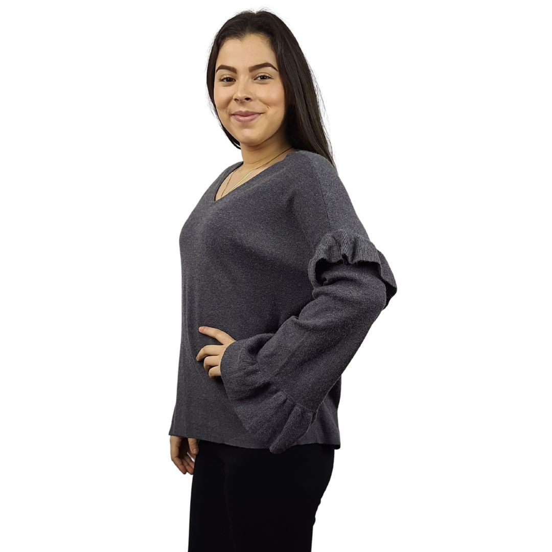 Sweater Vero Moda Gris Style GITANA L/S TOP(HOMEWEAR)