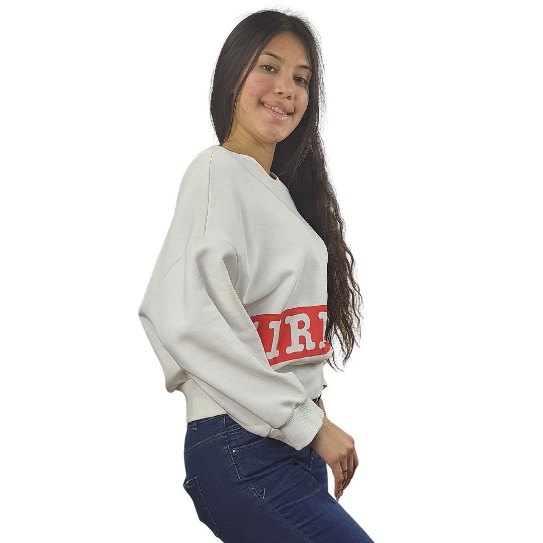 Sweater Vero Moda Blanco Style BELLE BOX L/S SWEAT(LL)