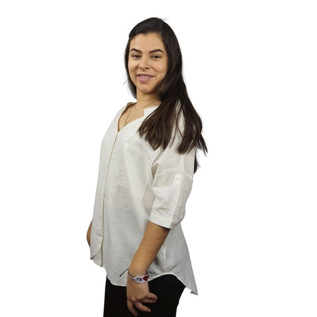 Blusa Veromoda Blanco Style UEMURA 1/2 SHIRT(MP)