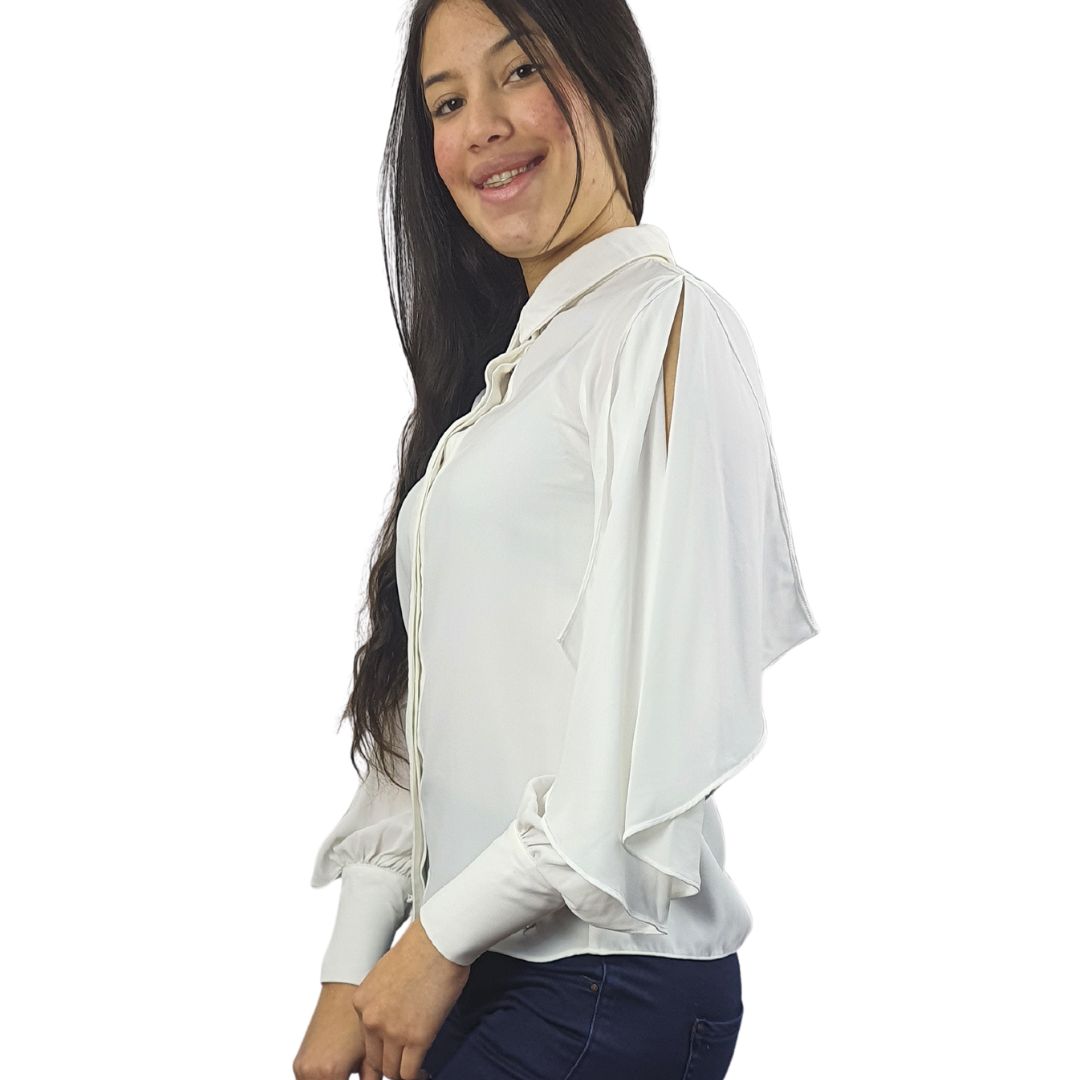 Blusa Vero Moda Blanco Style WINDY L/S SHIRT(VMC-PF)