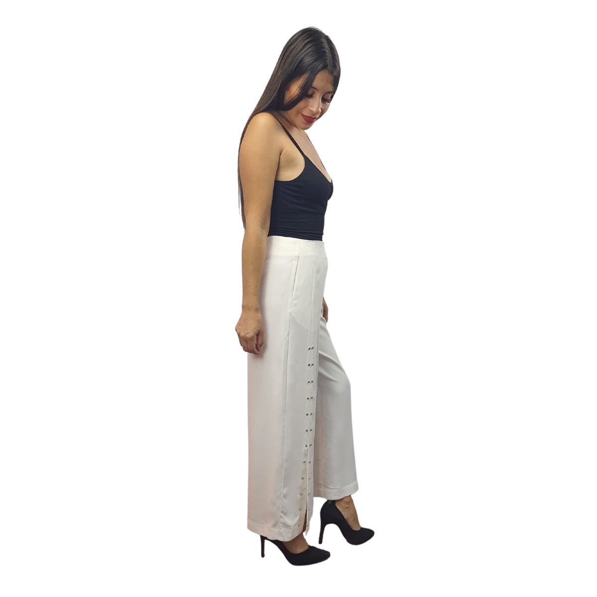 Pantalon Vero Moda Blanco Style CHOICE RIVET 9/10 WIDE PANTS(NR)-OR