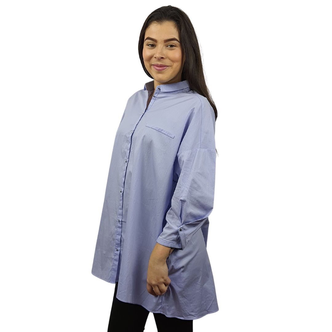 Blusa Vero Moda Azul Style CAPE 3/4 SHIRT(MW-EC-2)