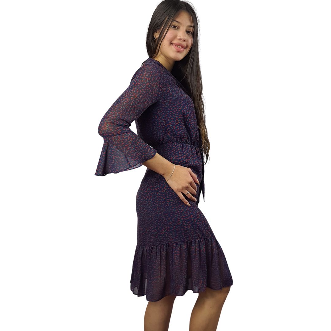 Vestido Vero Moda Azul Style BRETT 3/4 LONG SHIRT(VMC-NR)