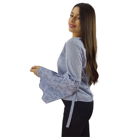 Blusa Vero Moda Celeste Style VICTORIA L/S TOP(NR)