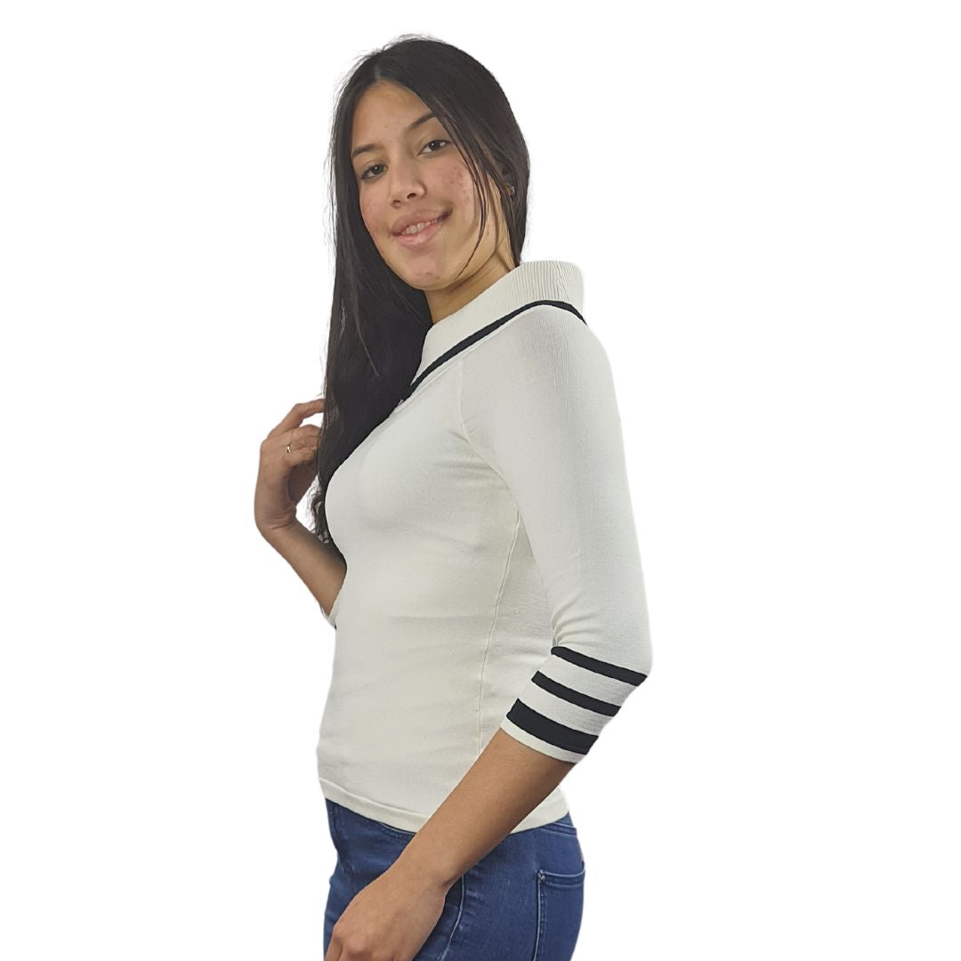 Blusa Vero Moda Blanco Style EMMA 7/8 KNIT(FL)