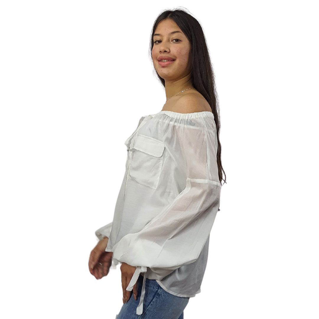 Blusa Vero Moda Blanco Style GEOGIA L/S SHIRT SET(FL)