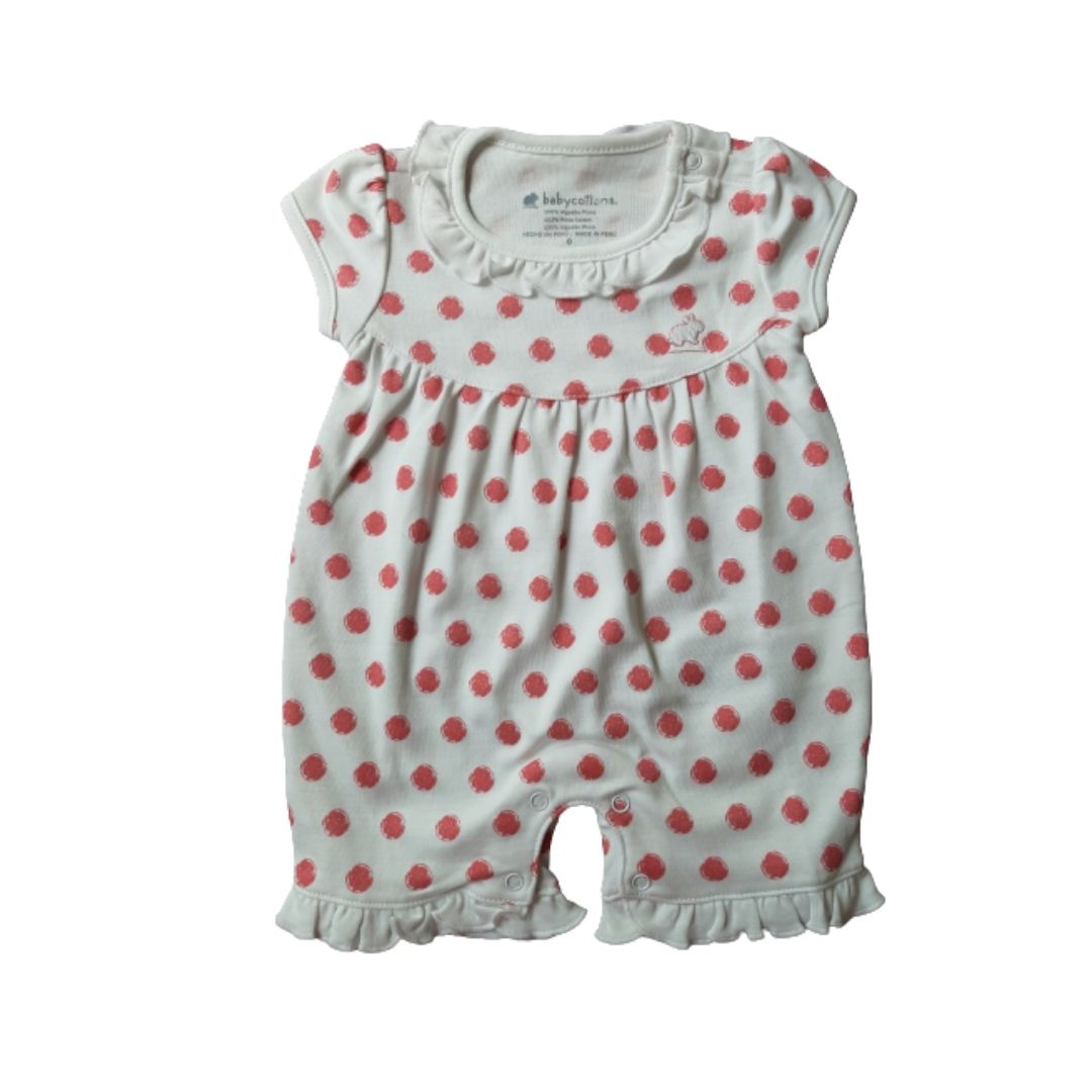 pijama Corto Babycottons Bbsic Hawal Dotse Blanco / Rojo