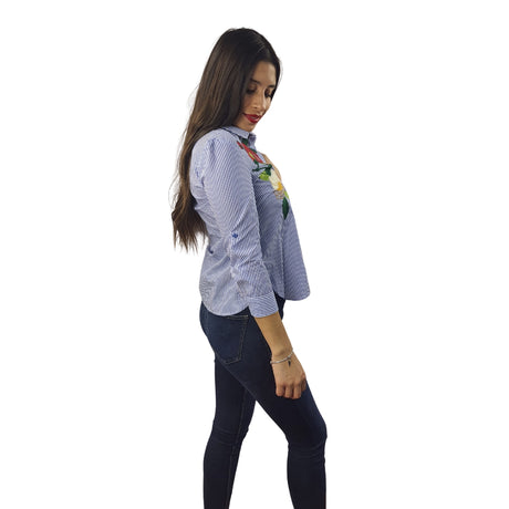 Blusa Vero Moda Azul  Style PHILOSOPHY STRIPE 3/4 SHIRT(HH)